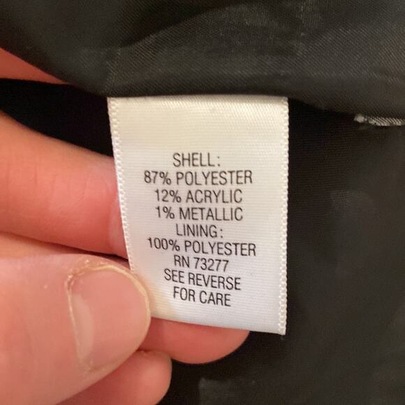 Dana Buchman Beaded Tweed Blazer w/ Metallic Gold Shimmer Thread EUC Sz 14 - Picture 5 of 11